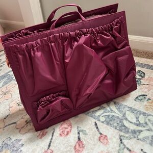 ToteSavvy Deluxe Bag Organizer Burgundy/ Magenta Laptop Bag Insert
